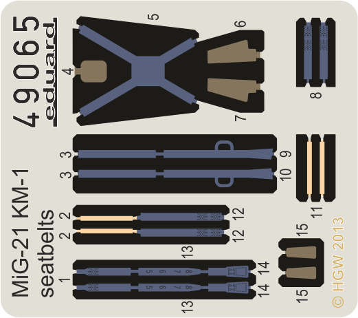 ED49065 MiG-21 KM-1 seatbelts FABRIC