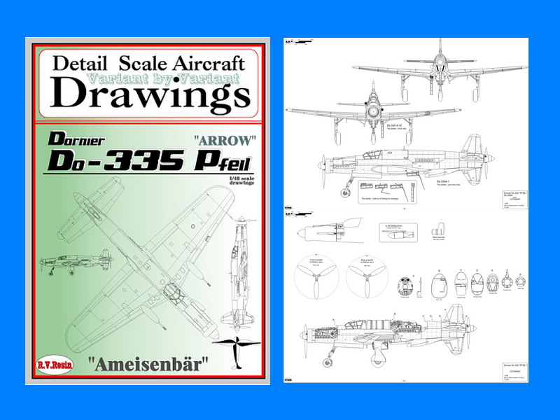 RVB1013 Dornier Do-335 Pfeil with Drawings 1/48 | Unique Master Models