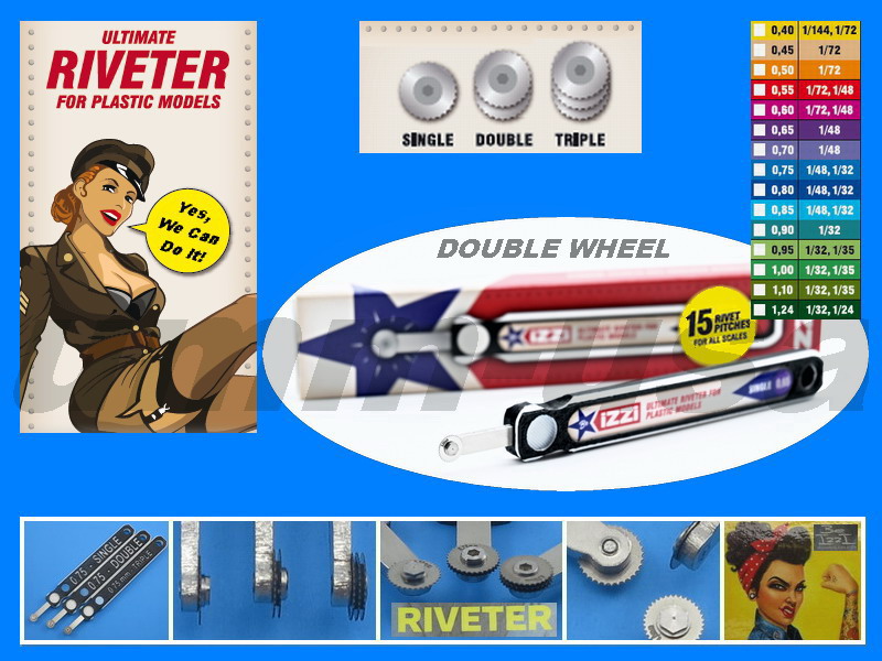 UBZI2075 THE RIVETER - Double rivet wheel 0.75mm (1/48 & 1/32) | Unique ...